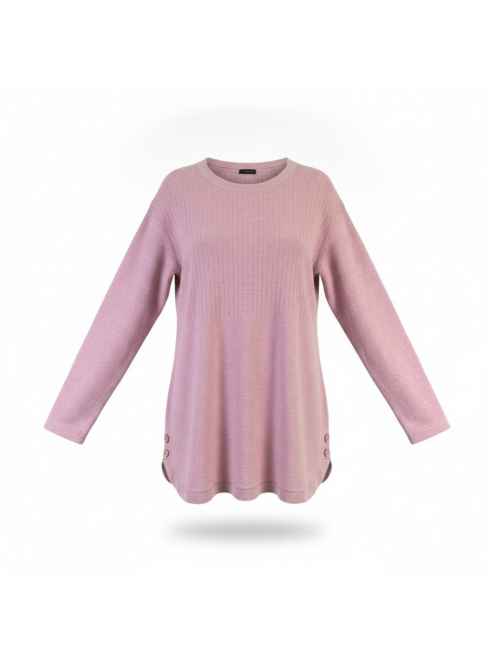 Talbots Womens Pink Long Sleeve Button Detail Tunic Top Size L